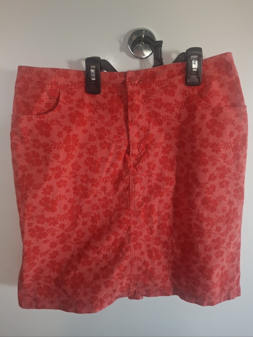 Xhilaration Red Floral A-Line Skirt